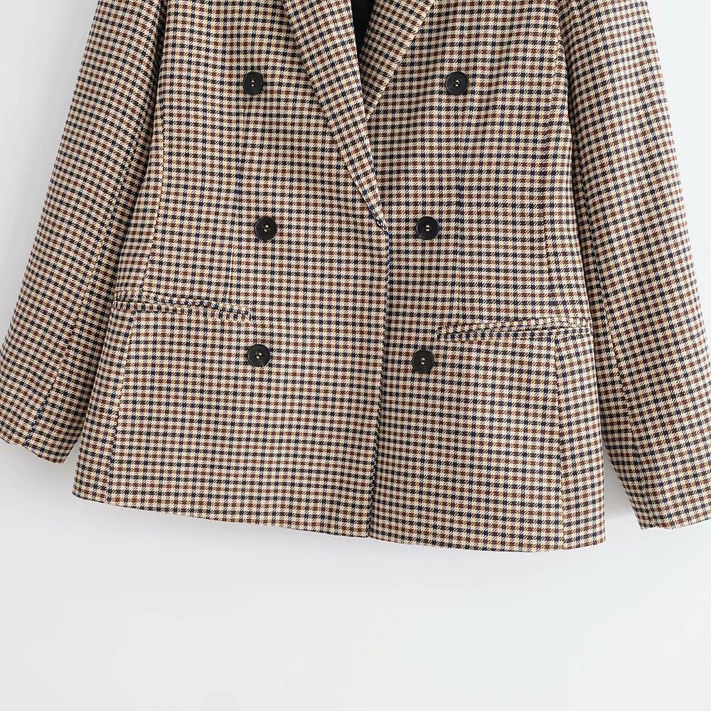 Plaid coat ladies small suit
