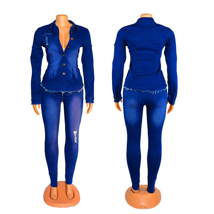 Denim Women's Fashion Denim Suit