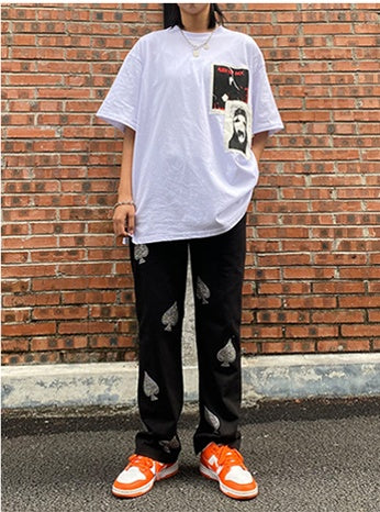 Summer High Street Love Diamond Jeans Female Ins Tide Loose Old Pants  Casual Trousers