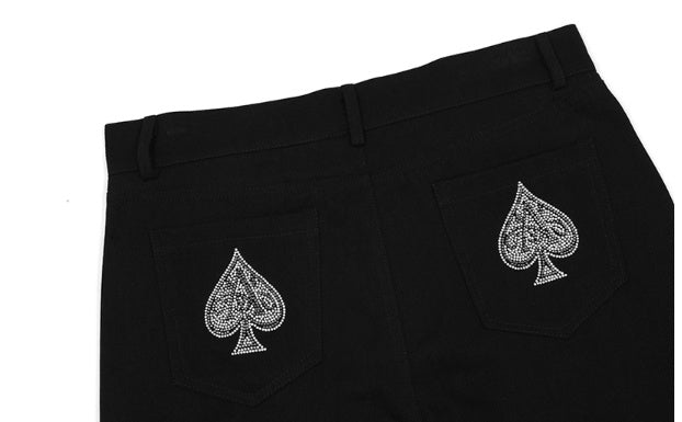 Summer High Street Love Diamond Jeans Female Ins Tide Loose Old Pants  Casual Trousers