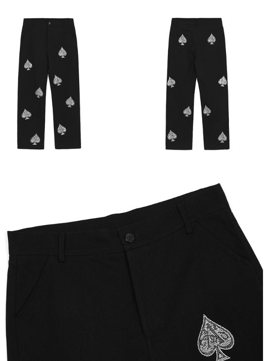 Summer High Street Love Diamond Jeans Female Ins Tide Loose Old Pants  Casual Trousers