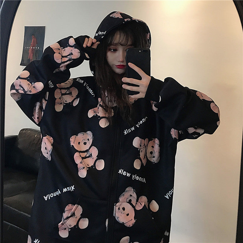 Printed bear sweater