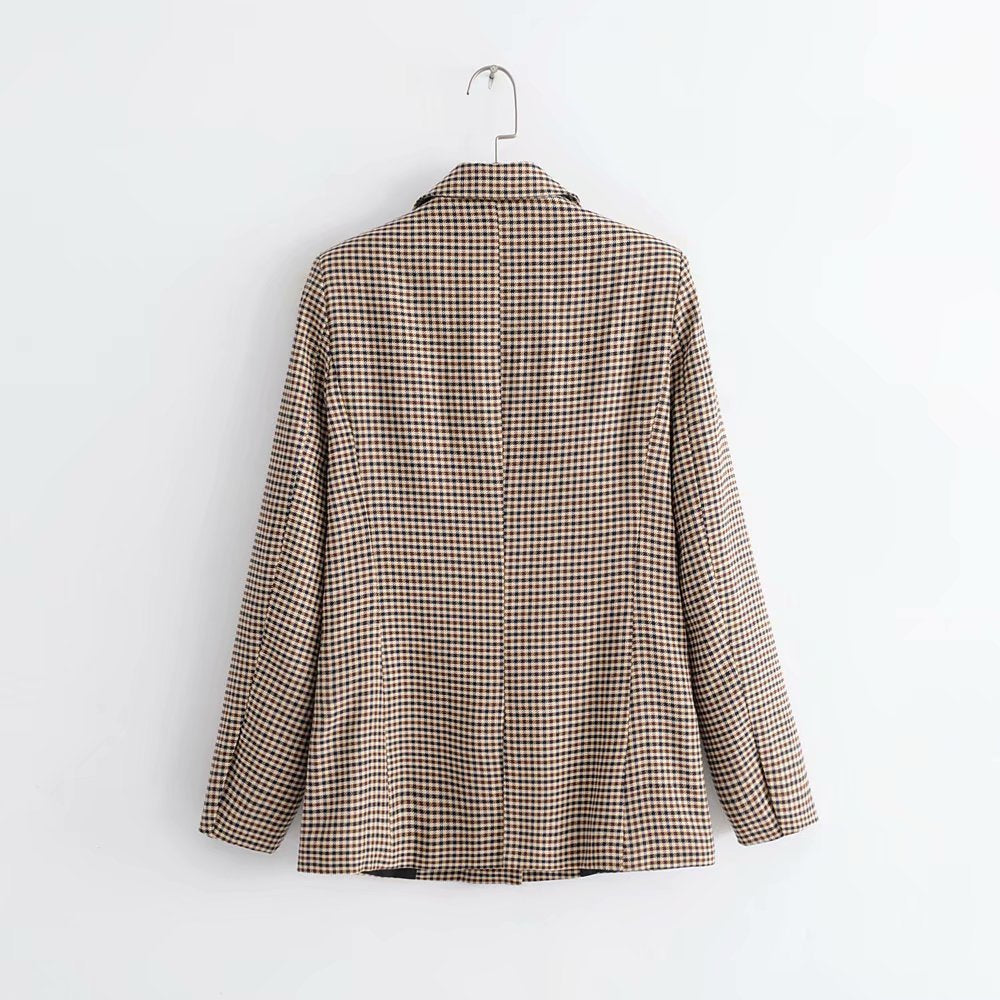 Plaid coat ladies small suit